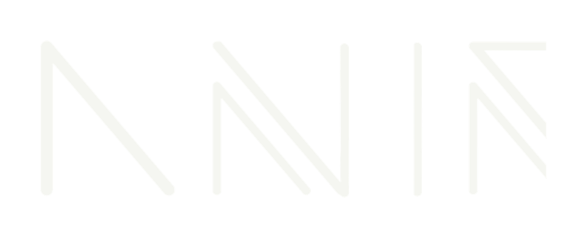ANIR logo — white letterforms on ink